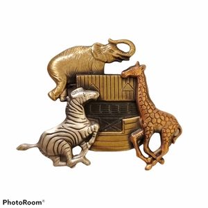 NOAH'S ARK PIN BROOCH Marked K&T